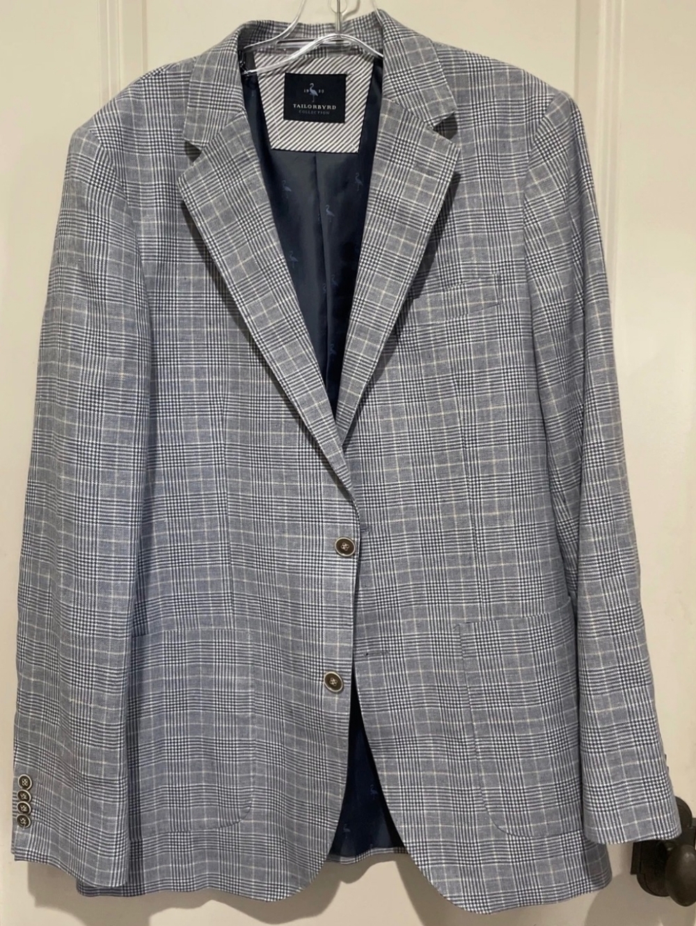 Tailorbyrd Gray Houndstooth/Glen Plaid Sport Coat/Blazer/Jacket, Sz 46R! 🍁